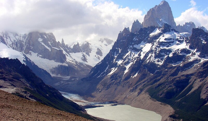 Laguna Torre y el Cerro Torre, sendero de trekking desde El Chaltén